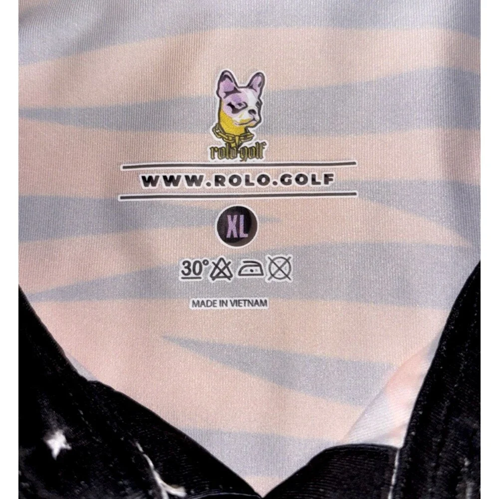 Rolo Golf Tiger King Men’s XL Striped Golf Polo Shirt - Picture 3 of 5